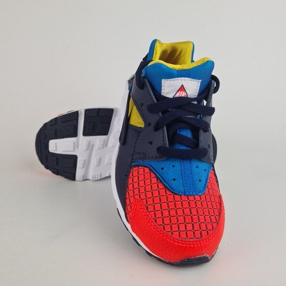 Nike Huarache Run Now PS Bright Crimson Running KIDS Shoes - Picture 10 of 11